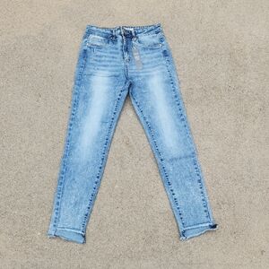 Tractr Blue Skinny Jeans with Distressed Look